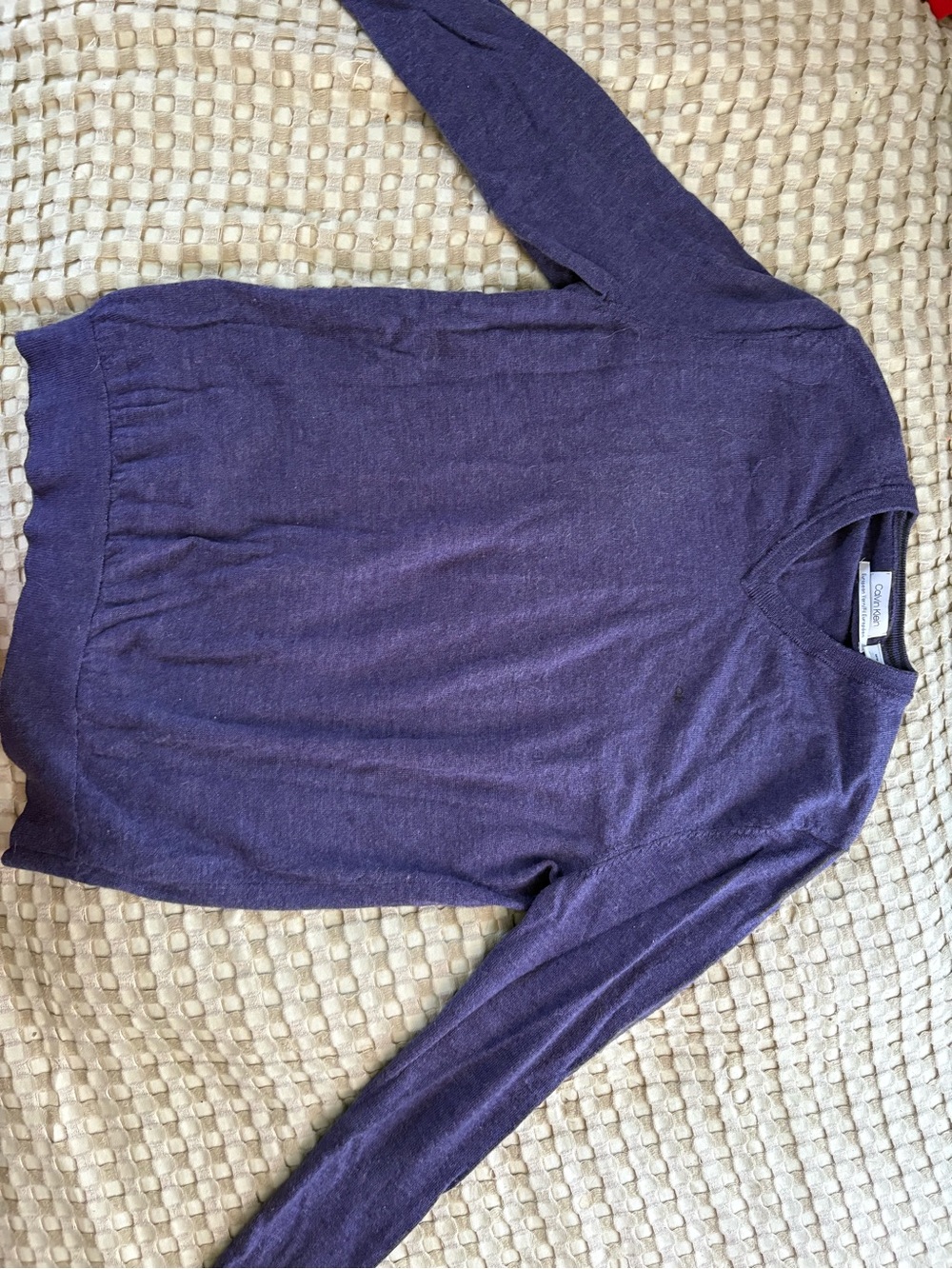 Calvin Klein Purple V-Neck Sweater